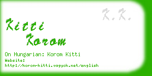kitti korom business card